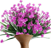 Artificial Plants Outdoor - Illustralect Artificial Outdoor Flowers | UV Resistant Shrubs Faux Plants Spring Decoration | Realistic Maintenance- Flower Bundles for Planter Pots Front Porch