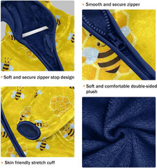 CHIFIGNO Yellow Honeycomb Toddler Thick Warm Fleece Jacket with Polar Fleece Lining 3T