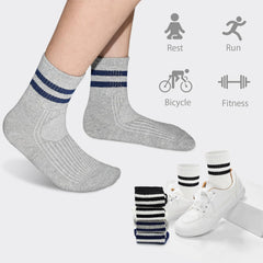Boys & Girls Crew Socks - Cotton Athletic Socks, 5 Pairs (1-12 Years)