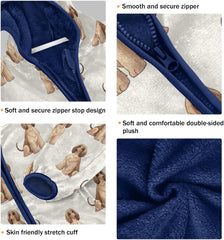 CHIFIGNO Cute Afghan Hound Dogs Beige Toddler Zip up Hoodie Lightweight Thick Sweatshirt Jacket 3T