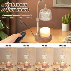 2 Pack Electric Timer Candle Warmer Light,With bracket Dimmable Candles Wax Glass Warmers Lamps for Jar Candles Burner No Flame Scented Melting Warming Lantern Adjustable Height(4*50W Bulb) (Type-C)