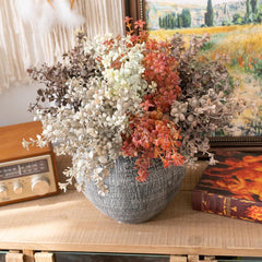 Artificial Flowers Fake Flower,Simulated Green Plants Long Stem Plastic Artificial Weeds Fake Plants Bouquet Home Office Table Garden Decoration Beige