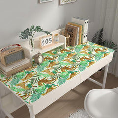 Gold Leopard Wallpaper Peel and Stick Jungle Animal Cheetah Print Wall Paper Removable Self Adhesive Kids Wallpaper 12"x100" Tropical Green Leaf Contact Paper for Cabinets Countertops Walls