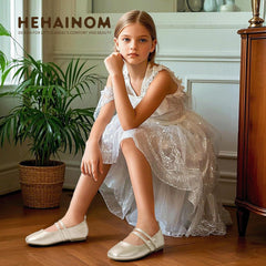 Hehainom Girls Dress Shoes Rhinestone Square Toe Toddler Flower Girl Ballet Flats Little Big Kids Mary Jane School Party Wedding Shoes