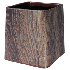 Retro Imitation Walnut Grain Trash Can Bathroom Desktop Decorative Garbage Can