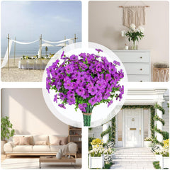 Artificial Flowers - Faux Artificial Plants Uv Resistant | Faux Bouquet Spring Decor Flowers | Waterproof Flower Arrangements for Porch Home Yard Garden Window Pot Vase Wedding Outdoor
