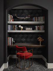 Guvana Peel and Stick 3D Geometric Wallpaper - Black Modern Removable Hexagon Self-Adhesive Vinyl Contact Paper for Bedroom & Living Room - 16.14''x78.7''