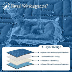 hyha Waterproof Dog Blanket, Soft Pet Bed Blankets, Waterproof Sofa Couch Cover for Dogs Washable, Reversible Pet Couch Covers for Sofa Furniture (52x82 Inch, Grey/Dark Grey)