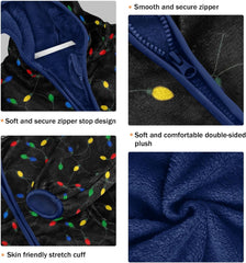 CHIFIGNO Colorful String Lights Boy Winter Coat, Toddler Boys Zip up Hoodie Warm for Fall Winter Spring 3T