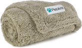 PetAmi Fluffy Waterproof Dog Blanket for Small Medium Dogs, Soft Warm Pet Sherpa Throw Pee Proof Couch Cover, Reversible Cat Puppy Bed Blanket Sofa Protector, Plush Washable Pad (Beige Cream, 24x32)