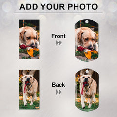 Funnylife Personalized Dog Memorial Photo Keychain Stainless Steel Custom Pet Memory Keychain Loss of Dog Sympathy Gifts