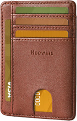 Slim Wallet for Men, Credit Card Holder Wallet, Minimalist Design Blocking Front Pocket Leather Thin Wallet for Men and Women