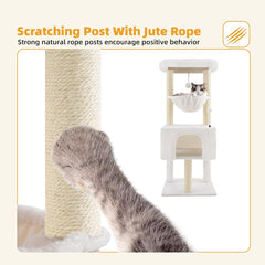 Fashion Design 43.3" Cat Trees with Cat Houses,Grey