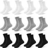 12 Pair Toddler Socks Boys Crew Socks Kids Athletic Mid Cut Sock Multipack for Boy Girls 1-14 Years