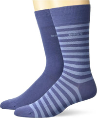BOSS Men's 2-Pack Bold Logo Stripe Cotton Socks