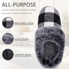 Fuzzy Slippers – Cozy, Plush House Slippers with Wrapped Heel for Ultimate Comfort