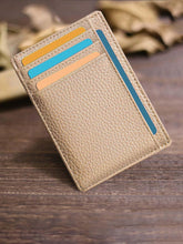 Genuine Leather Credit Card Wallet Slim Card Holder Wallet for Men and Women(Grey)