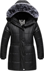 Chrisuno Girl's Long Parka Warm Winter Coat Water Resistant Quilted Puffer Jacket Snow Outwear