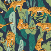 CHIHUT Leopard King Wallpaper Jungle Animal Wallpaper Peel and Stick for Bedroom Nursery 17.7”x100” Removable Decorative Green Leaf Wallpaper Self Adhesive Contact Paper for Cabinets Walls Shelves
