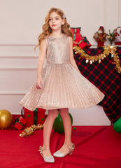 GRACE KARIN Girls Sequin Dress Sleeveless Prom Party Formal Graduations Fancy Tween Girls Dresses Size 5-12