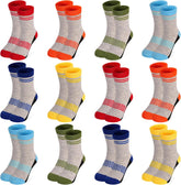12 Pairs Boys Socks Toddler Boys Crew Socks Kids Athletic Sock for Children's Sock 2-13 Years