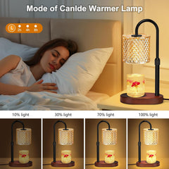 Candle Warmer Lamp, Candle Warmer Lamp with Timer, Wax Warmer with RGB Light and Dimmer, Height Adjustable - Perfect Housewarming Gift for Mom and Women