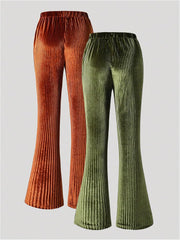 Floerns Girl's 2 Pcs Elastic Waist Flare Leg Pants Velvet Winter Bell Bottom Legging