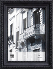 kieragrace KG Claire Photo Frame - Black W/ Leaf Border, 5" x 7"