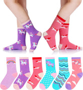 Girls Socks Unicorn Kids Crew Funny Cotton Cute Animal Novelty Cartoon Pattern Fashion Crazy Socks 6 Pairs