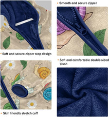 CHIFIGNO Colorful Snails Beige Boys Winter Jacket, Toddler Boy Zip up Jacket Warm for Fall Winter Spring 3T