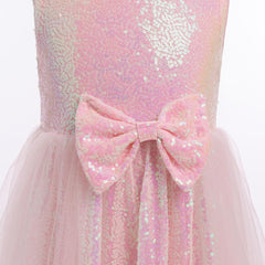 Girls Sequin Dress Sleeveless Princess Birthday Dress Graduation Wedding Party Formal Pageant Dresses for Girls