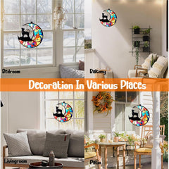 Dog Memorial Suncatcher,Pet Sympathy Gifts,Dog Memorial Gifts for Loss of Dog,Personalized Dog Pass Away Gifts with Name Date for Pet Lovers