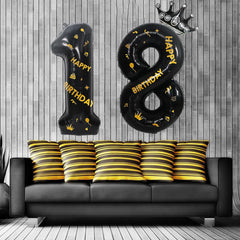 40 Inch Black Foil Balloon Number 28,Crown 28th Birthday Party Decorative Balloons,Number Large Numbers Balloon 28,Girls Boys 28th Birthday Decoration Anniversary Wedding 28th Birthday Party Supplies