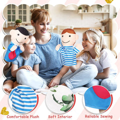 6 Pcs Family Style Hand Puppets Soft Plush Puppet Family Members Cute Hand Toys for Teachers Parents Shows Story Time Playtime Schools, Grandparents, Mom, Dad, Brother, Sister