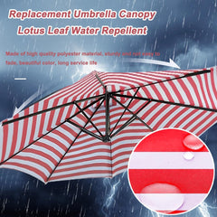 300CM/9.8FT Patio Umbrella Replacement Canopy 8 Ribs, Outdoor Umbrella Canopy 230CM/7.5FT 270CM/8.8FT Table Market Yard Umbrella Replacement Top Cover For Backyard Garden Beach Patio