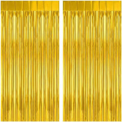 2 Pack 3.2ft x 8.2ft Black Tinsel Foil Fringe Curtains, Metallic Foil Tinsel Photo Booth Backdrop Streamer for New Years Decorations Halloween Bachelorette Birthday Holiday Celebration Party Supplies