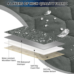 PureFit 100% Waterproof and Anti-Slip Dog Bed Cover, Washable Pet Blanket, Stain Resistant Sofa Couch Furniture Protector Cover for Kids, Dog, Cat (52x82 Inch, Dark Grey)