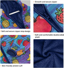 CHIFIGNO Colorful Fruit Toddler Boys Polar Fleece Lined Winter Jacket, Toddler Boy Sweatshirt with Hooded 3T