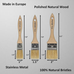 1 Inch Flat Paint Brush - High European Quality - Natural Bristles - for Home, Wood, Walls, Art, Trim & Furniture - for Acrylic, Oil, Stain, Chalk & Latex Paints