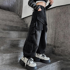 Boys Girls Cargo Pants Unisex Kids Casual Joggers Elastic Waist Cargo Sweatpants for Boys & Girls Cargo