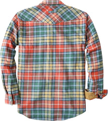 Dubinik® Flannel Shirt for Men Western Mens Pearl Snap Shirts Long Sleeve Casual Cozy Vintage Cowboy Plaid Soft Pure Cotton