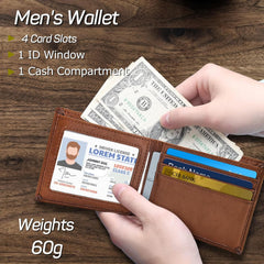 Bi-fold Men Wallet, PU Material Credit Card Holder Wallet, Lightweight Men's Slim Wallet for Working, Shopping, Travelling(Black)