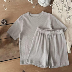 Cotton 𝐏a𝐣amas Set for Boys Girls Soft Short Sleeve Shirt & Shorts 2PCS 𝐒lee𝐩wear Toddler Kids Comfy 𝐋oun𝐠ewear 𝐏𝐣s