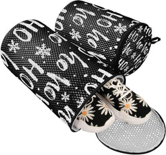 2 PCs(S + M Size) Mesh Cylinder Laundry Bags, Polyester Reusable Machine Washable Mesh Bags, Dirty Bag for Home Travel Print Abstract Gamepad On Black