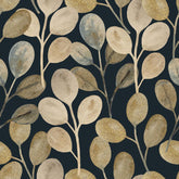 Gold Leaf Vintage Peel and Stick Wallpaper Black Wall Décor Contact Paper Removable Vinyl Floral Boho Renter Friendly for Bedroom Mural 17.7in x 6.6ft