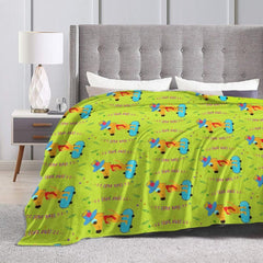 Cartoon Dog Doing Sports 40"x30" Ultra Soft Micro Fleece Blanket - Easy Care and Durable Suitable for Bed, Sofa, Camping