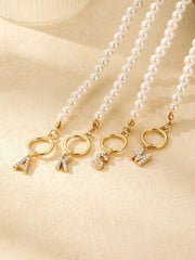 1 PCS Initial Pearl Necklace for Women, Delicate Classic Letter Pendant Gold Necklaces, Elegant Charm Women's Jewelry