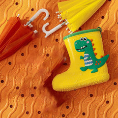 Boy's Dinosaur Rain Boot Non Slip Kids Rain Boots Easy-On Lightweight Waterproof Rainboots Toddler Boys Rain Boots