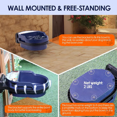 Automatic Dog Water Bowl Dispenser Wall Mounted and Freestanding, 2L Automatic Dog Water Feeder with Hose for Outdoor and Indoor Use, Pet Waterer for Dogs and Cats Bird Chicken