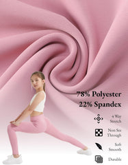 EXARUS 4 Pack Girls Leggings Teen Yoga Pants Crossover V Waist Ankle/Full Length High Waisted for Sports Tween Casual